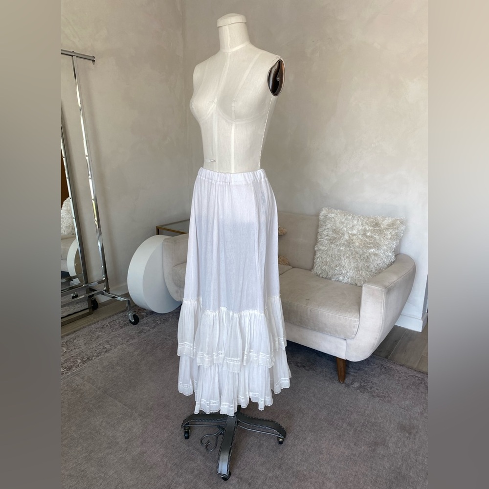 VINTAGE WHITE PRAIRIE SKIRT PETTICOAT S/M